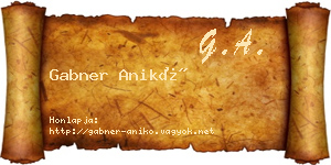 Gabner Anikó névjegykártya